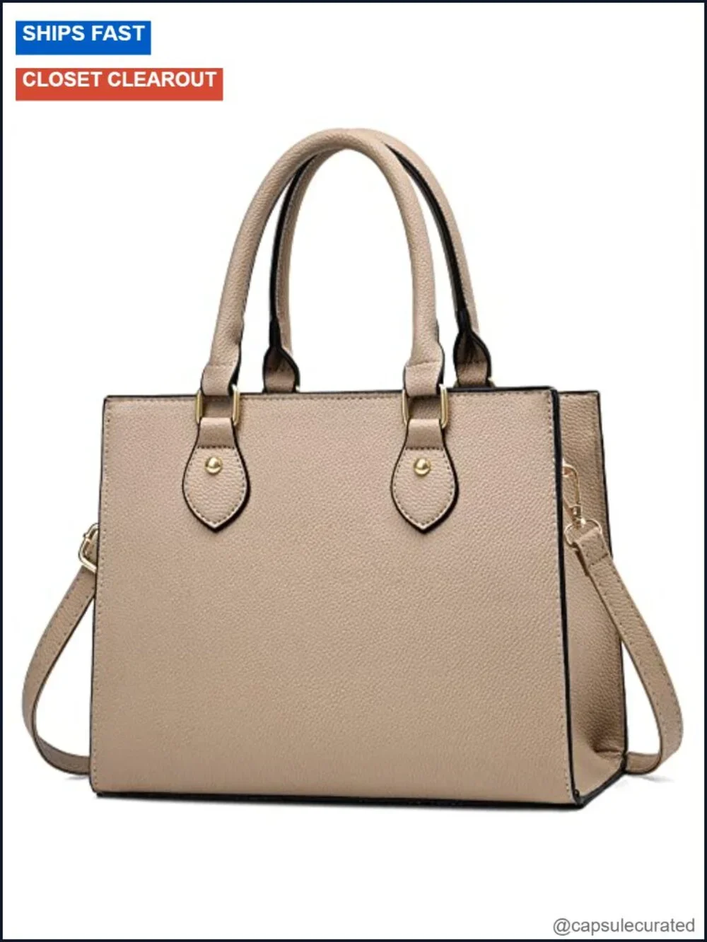 Women's Crossbody Satchel Tote Handbag Vegan Leather Multi-Pocket